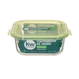 Recipiente cuadrado vidrio 800 ml con tapa