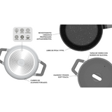 Batería de cocina 7 piezas Chelsea aluminio fundido – Gris