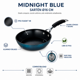 Bergner Sarten 16 cm aluminio forjado midnight blue