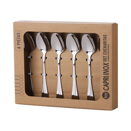 Set cucharitas 6 piezas Capri acero inoxidable