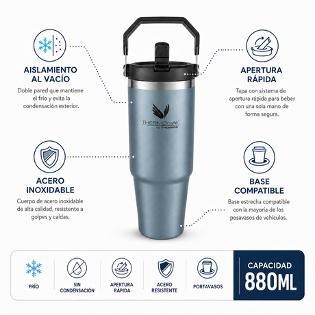Thermos Mug térmico acero inoxidable Flip Lid 880 ml – Ice Blue