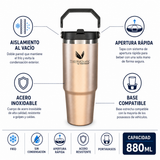 Thermos Mug térmico acero inoxidable Flip Lid 880 ml – Rose
