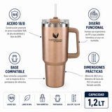 Thermos Vaso térmico Quencher acero inoxidable 1,2 L – Rose