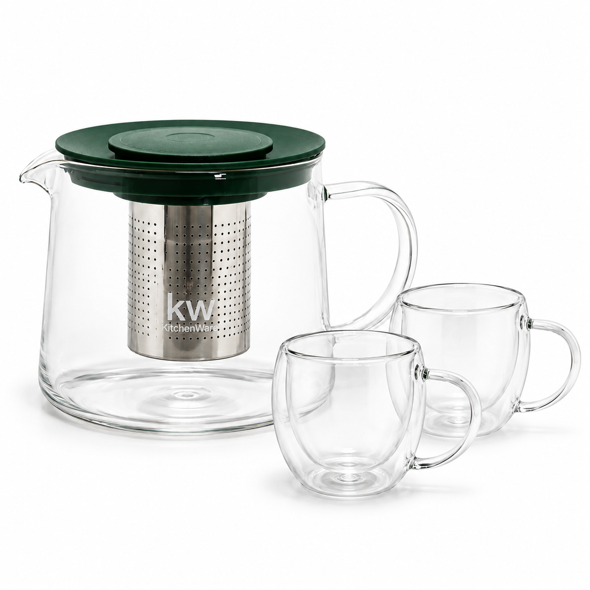Pack tetera 1 L verde + 2 tazas boro